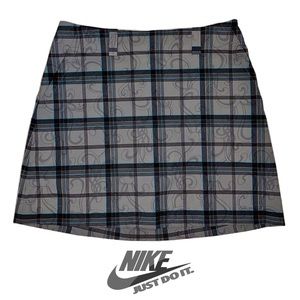 NIKE Golf Skort Skirt Dri-Fit, Classic Rise Gray/Black Plaid Sz 10/M UNWORN NWOT